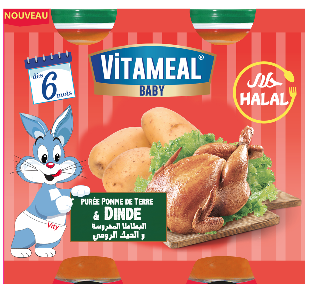 Vitameal Puree Pomme de Terre et Dinde 2 x 190 g