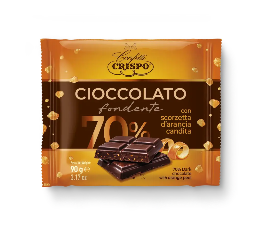 Crispo Tavoletta 70% Scorzetta Arancia 90 g