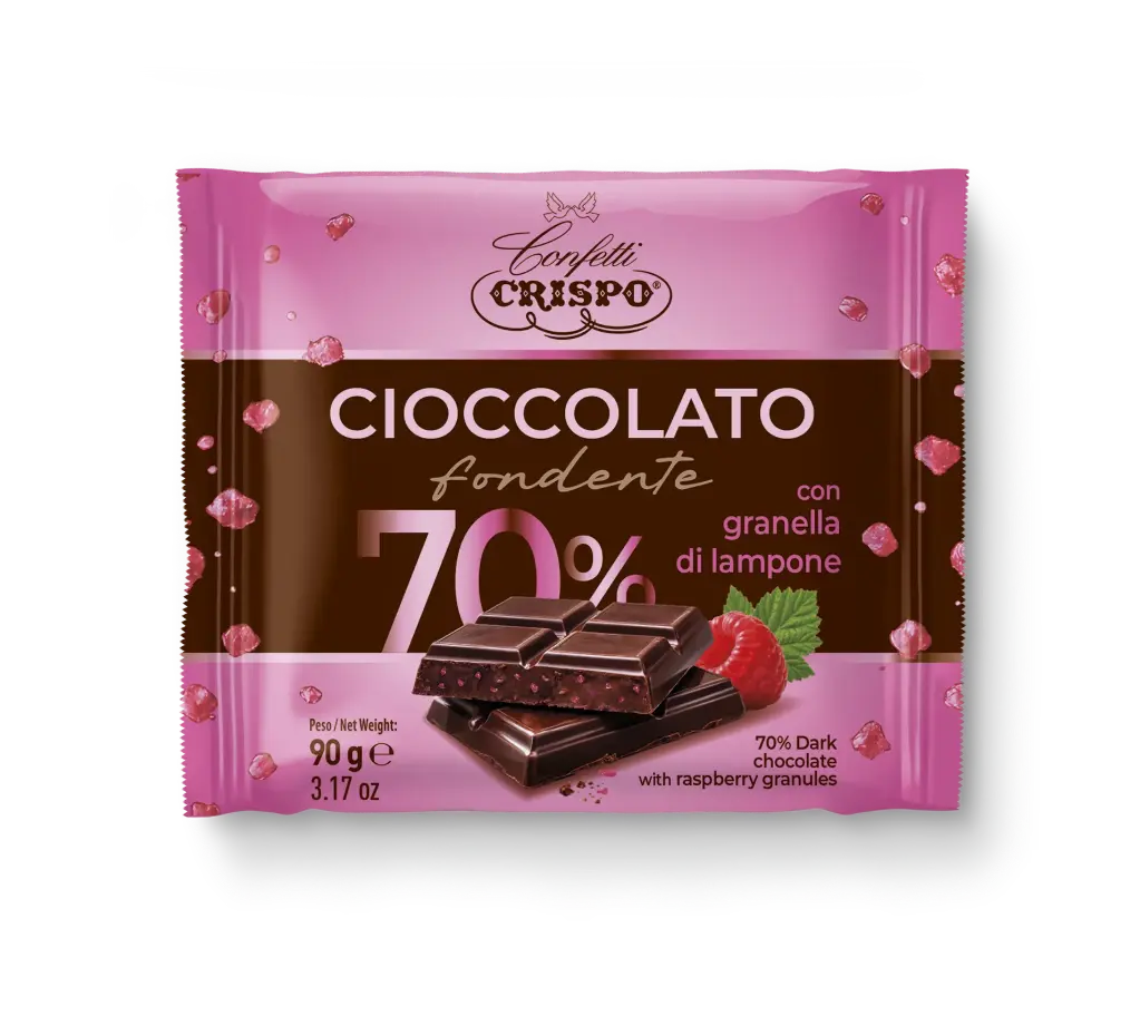 Crispo Tavoletta 70% Scorzetta Lampone 90 g