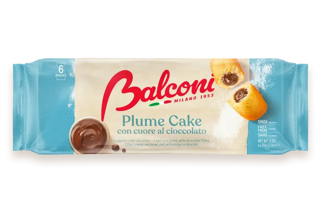 Balconi Plum Cake con cuore al Cioccolato 6x40g