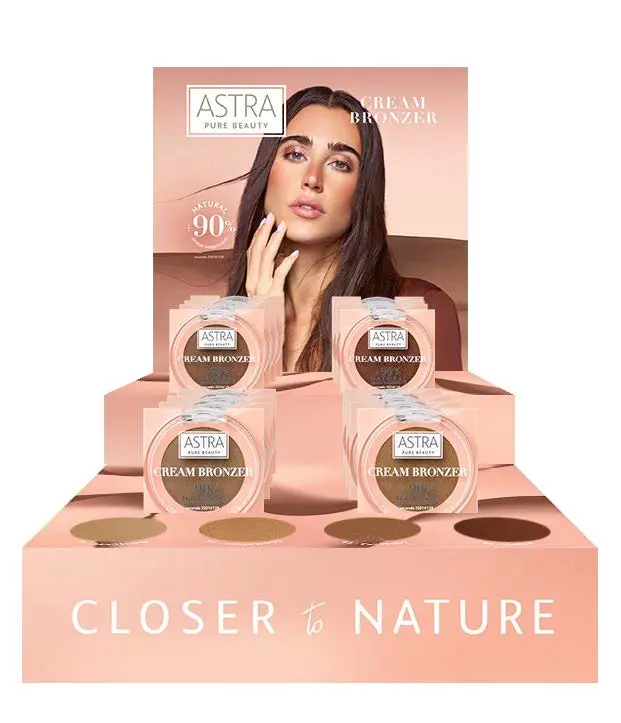 Astra Pure Beauty Counter display Cream Bronzer GEVULD