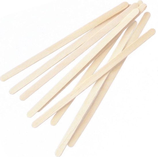 BIO Roerstaafje hout 14 cm 1000 stuks