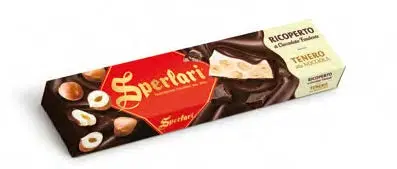 Sperlari Torrone Tenero alla Nocciola ricoperto a Cioccolato Fondente 200g