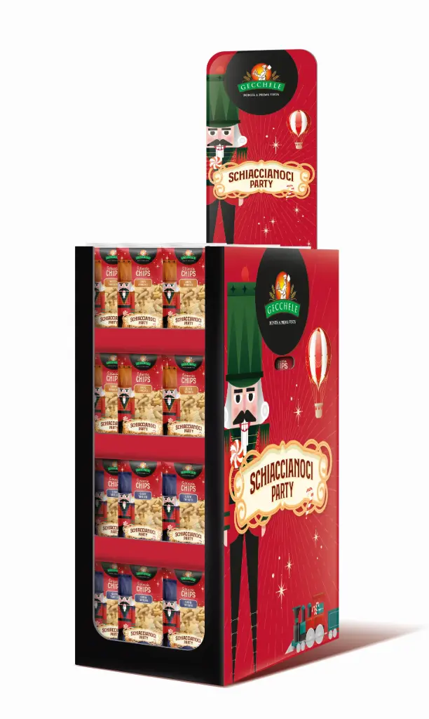 Gecchele Natale Schiaccia Chips 100g Display