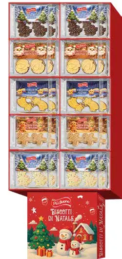 Piu Buono Biscotti Natale 200g Display 