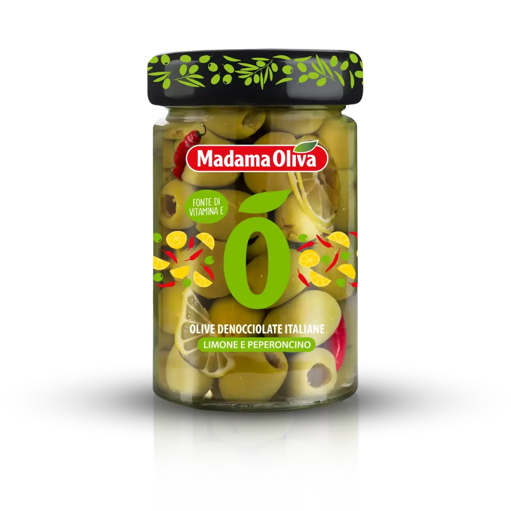 Madama Oliva Olive Denocciolate Italiane Limone e Peperoncino 327ml