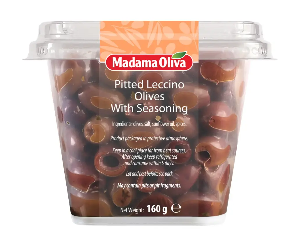 Madama Oliva Olive Leccino Denocciolato con condimenti 180g