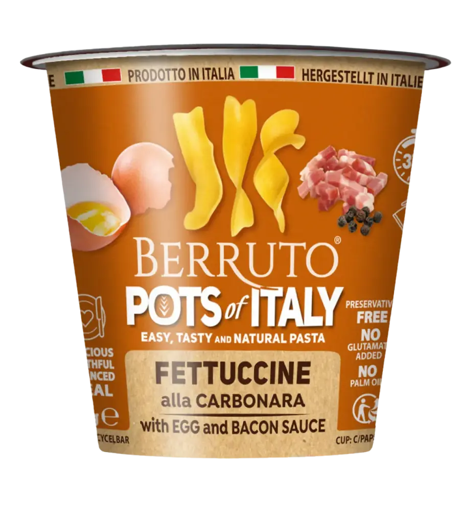 Berruto Pots of Italy Fettuccine Con Sugo Carbonara 70g