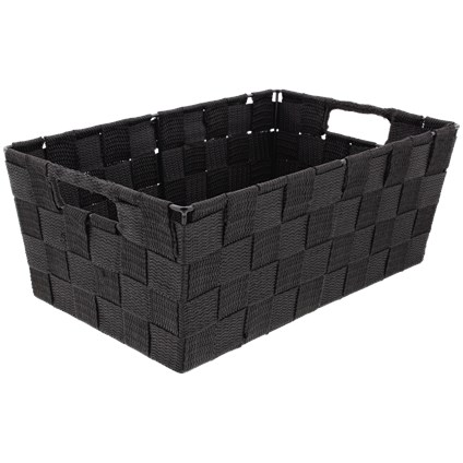 [act2529983b] Mand silk ribbon groot zwart 38x26x18 cm