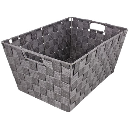 [act2535238g] Mand silk ribbon extra groot grijs 45x30x20 cm