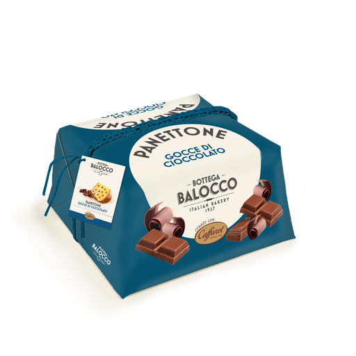 [bal22567b] Bottega Balocco Panettone GocceCaffarel a mano750g