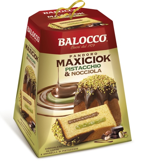 [bal23029] Balocco Pandoro Maxiciok Pistacchio & Nocciola 800g