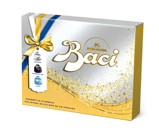 [bac14507654] Baci Assorted Sparkling Silver Xmas Box 250g