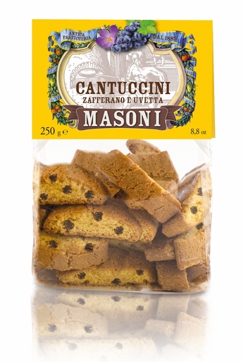 [maso713] Masoni Cantuccini Zafferano E Uvetta 250g Sacchetto