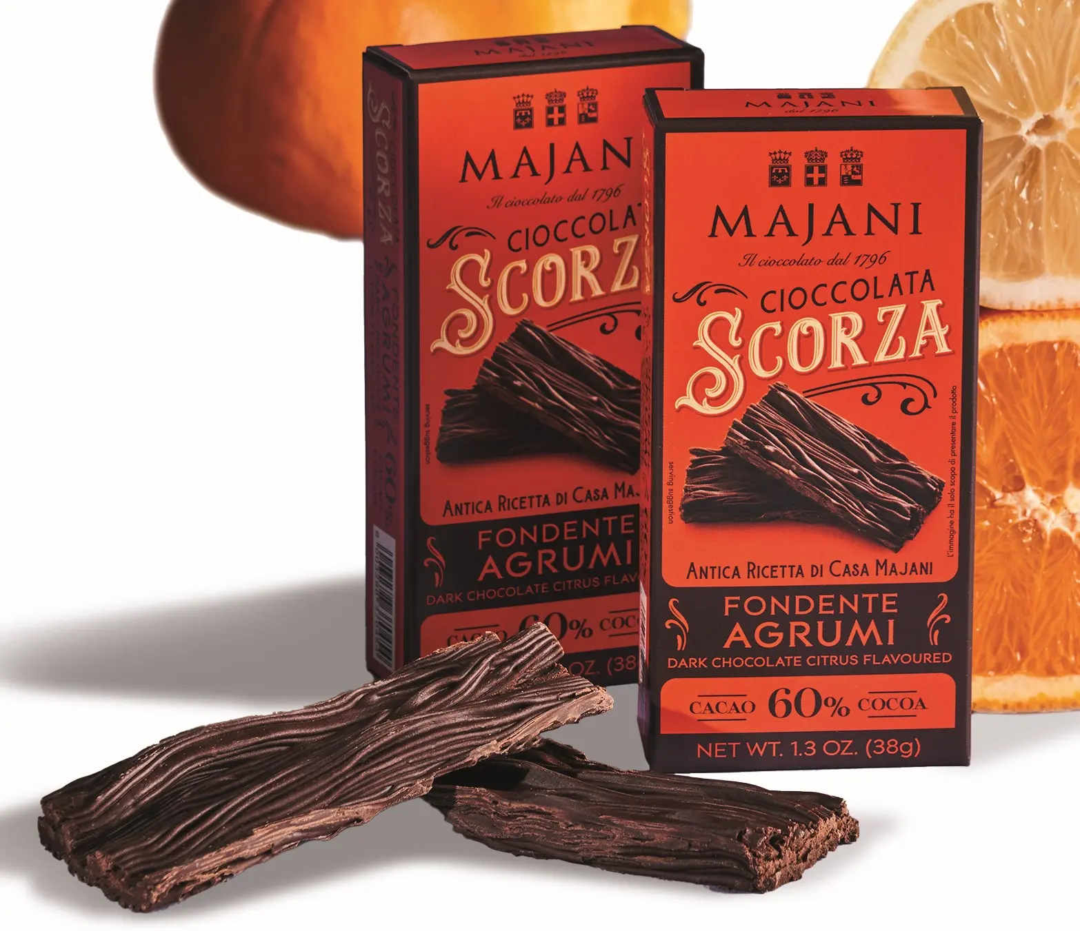 [maj3004] Majani Scorza Fondente Agrumi 38g