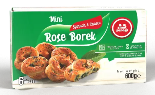 [ssret100012568] Simit Sarayi Spinach and cheese filled rose borek 600g