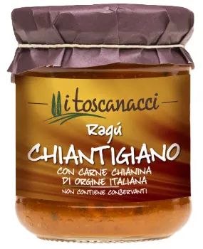 [tossuvv470] Toscanacci Ragu' Chiantigiano Con Carne Chianina Di Origine Italiana 180g