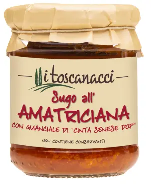 [tossuvv485] Toscanacci Sugo All'Amatriciana Con Guanciale Di "Cinta Senese Dop " 180g