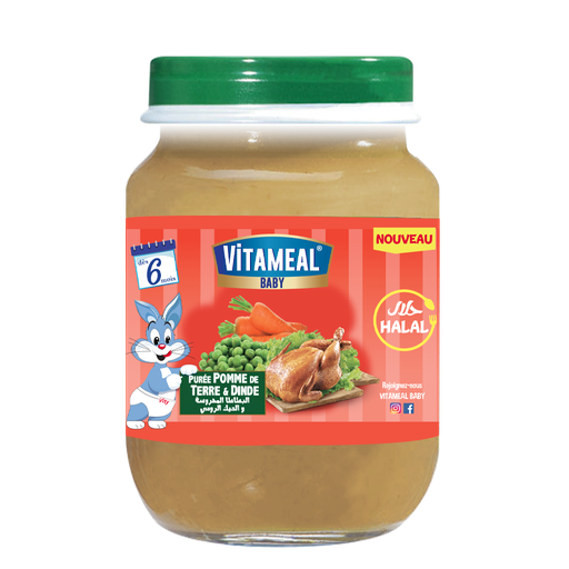 [vitabrp00065] Vitameal Puree Pomme de Terre et Dinde 2 x 190 g