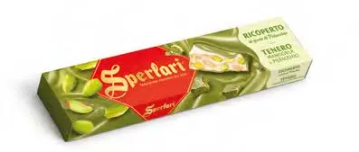 [sperA0998] Sperlari Torrone Tenero Mandorla e Pisatcchio ricoperto al gusto Pistacchio 200g