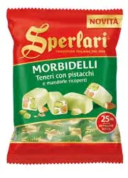 [sperA6286] Sperlari Morbidelli Teneri con Pistacchi e Mandorle ricoperti 117g