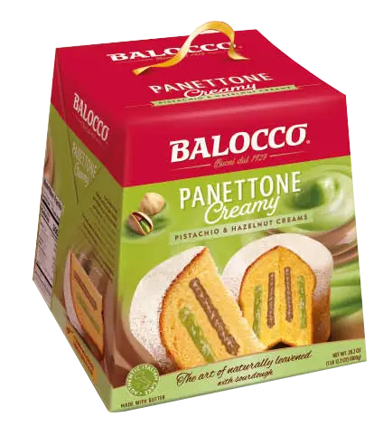 [bal22577] Balocco Panettone Creamy Pistacchio e Nocciola 800g 
