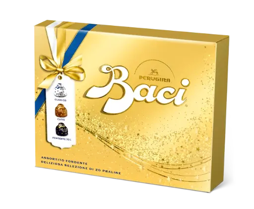 [bac14507077] Baci Assorted Sparkling Gold Xmas Box 250g