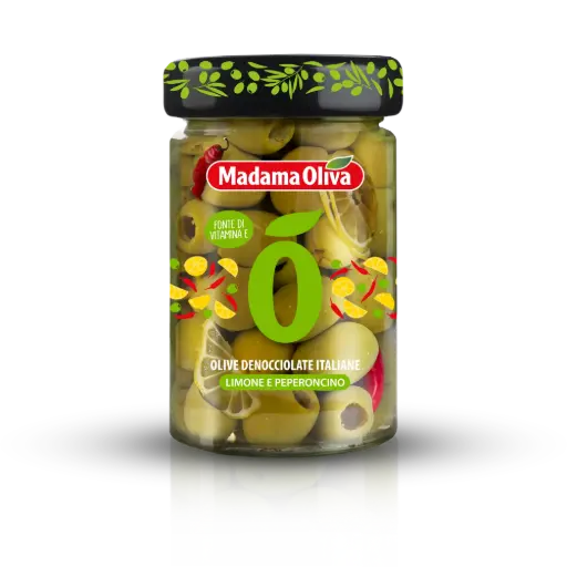 [madoSP3LP014J] Madama Oliva Olive Denocciolate Italiane Limone e Peperoncino 327ml