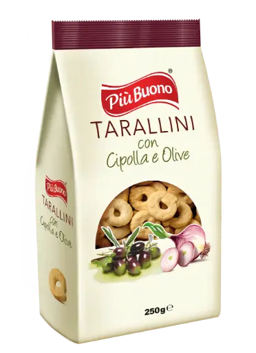 [piu5483] Piu Buono Taralli cipolla e olive 250g