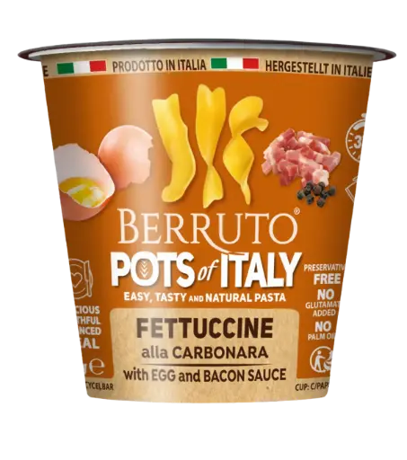 [pot14004.788F] Berruto Pots of Italy Fettuccine Con Sugo Carbonara 70g