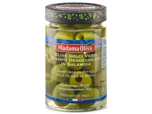[madDEDG014] Madama Oliva Olive Dolci Verdi Giganti Denocciolate in Salamoia 300g